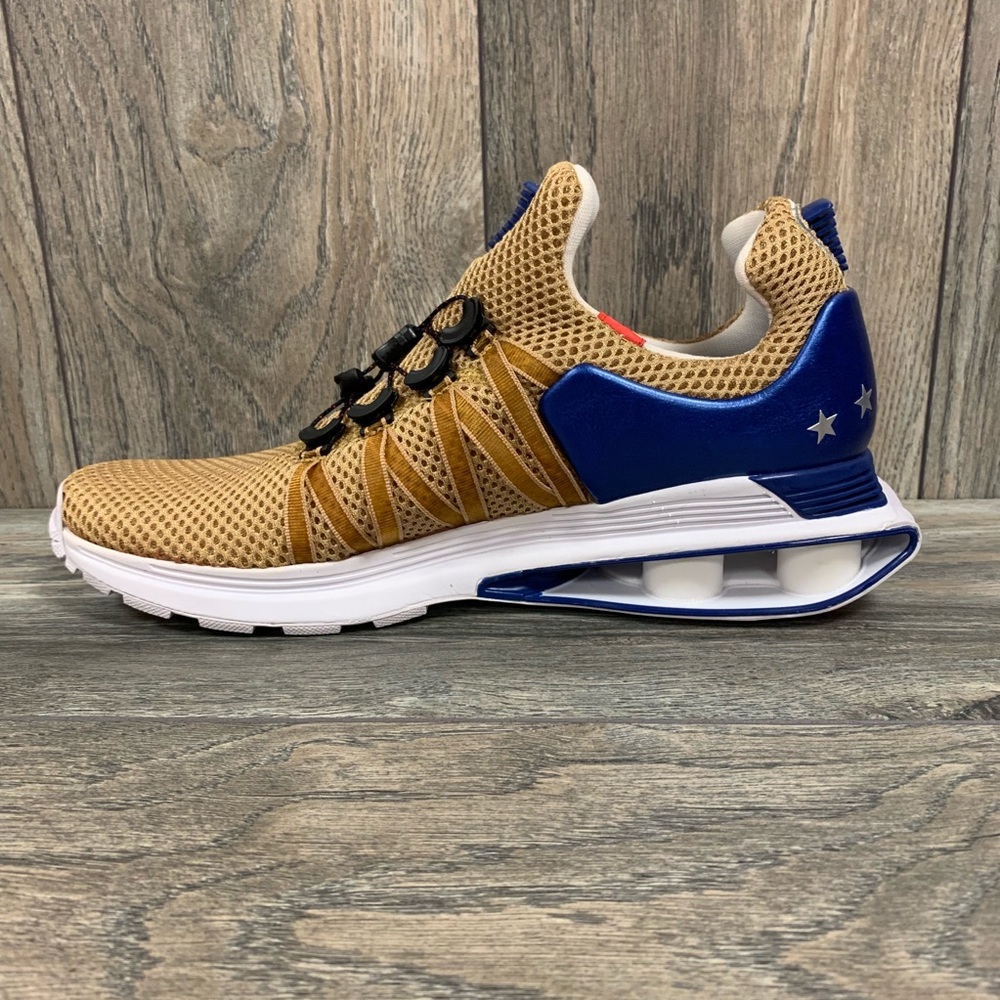 🔥 Nike Shox Gravity Gold Red Blue Running Shoes - Picture 3 of 5
